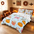 thumbnail image 2 of Homewish Halloween Spooky Animal Bedding, Bow Pumpkin Star Duvet Cover Full, Blue, Polka Dots Reversible 3 Pieces, 1 Duvet Cover and 2 Pillowcases, 2 of 6