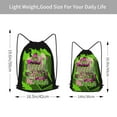 thumbnail image 4 of XMXT Waterproof Gym Bag, Game Slogan Stickers Print Drawstring Backpack for Men, m Black, 4 of 8
