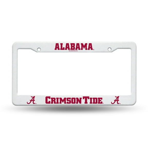 Alabama Football - Raised Letter White Plastic License Plate Frame