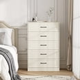 thumbnail image 2 of Vabches Farmhouse 5 Drawer Dresser with Metal Handle, Tall Wood Chest of Drawers for Living Room Bedroom,White, 2 of 8