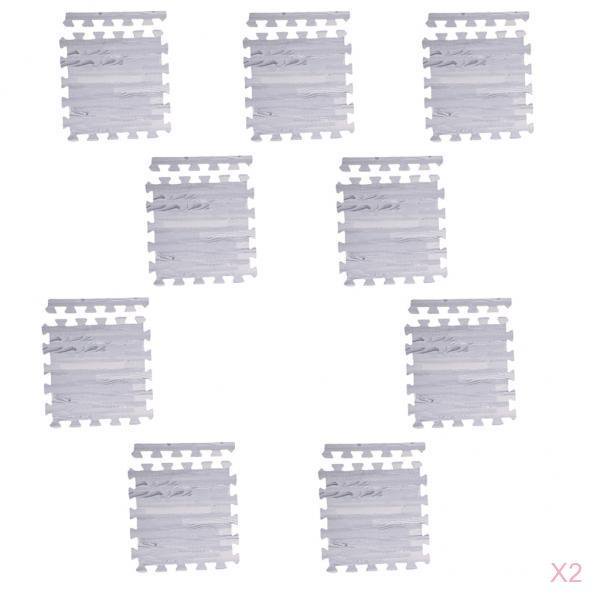 18 Piezas Entrelazado Gimnasio Ejercicio Jugar Floor Foam Tiles Mats Gray Sunnimix Almohadilla de espuma entrelazada