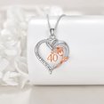 thumbnail image 2 of Birthday Necklace Sterling Silver 40th Birthday Pendant Necklace Heart Rose Flower Birthday Jewelry for Women Mothers Day Christmas Gifts, 2 of 6