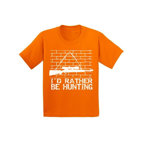 Awkward Styles I'd Rather be Hunting Kids Shirt Hunting T Shirt for Boys I Would Rather be Hunting Shirt for Girls Hunting Lovers Gifts Hunter T Shirt for Children I Love Hunting Shirt for Kids