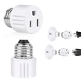 thumbnail image 1 of Outlet Light Socket Adapter,Screw in Outlet Socket,E26 Light Bulb to Outlet Socket Converter,Light Bulb Plug Adapter for Porch Light Socket,Camera,Garage Light (1) White, 1 of 5
