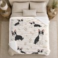 thumbnail image 5 of Playful Boston Terrier Puppies Cartoon Illustration Dog Lover, Playful Pet Portrait Pattern, Warm Flannel Blanket for Living Room and Bedroom, Dog Lovers Just Because Gift, Pet Lover Home Decor, 5 of 9