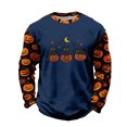 thumbnail image 5 of XUANTAOO Toddler Halloween T Shirt Cute Print Navy Long Sleeve Ghost Pumpkin Bat Tee Halloween Shirt 6-7 Years, 5 of 5