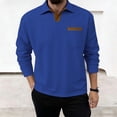thumbnail image 6 of Mens Shirts, Men's Casual Shirts Classic Long Sleeve Basic Button T-Shirt Lapel Lightweight Fall Golf Tops with Pocket Blue M, 6 of 8
