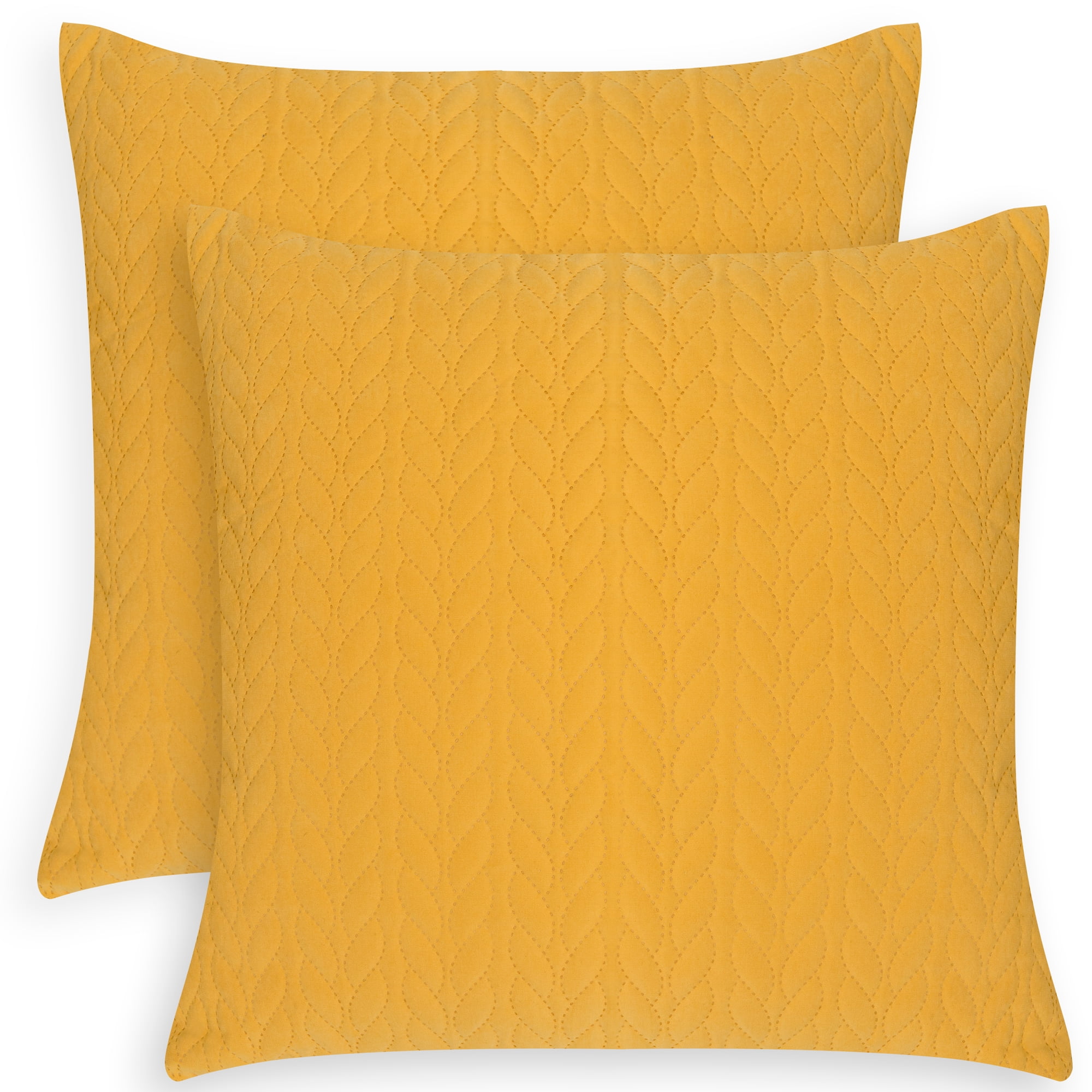 2 Pack Quilted Throw Pillow Covers Braid Textured Square Cushion Cover