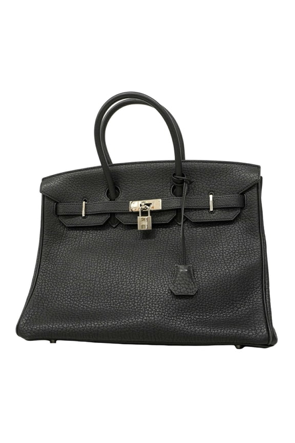 Pre-Owned Hermes Birkin 35 Fjord handbag, black, M stamp, women's.