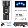 thumbnail image 4 of Portable Strong Light Flashlight 7X7MM LED 30W 5V Micro USB Rechargeable Zoom Flashlight Can Be Output And Input Suitable For Camping, Climbing, Night Riding, Caving: Waterproof Rating IPX4, 4 of 14