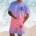 thumbnail image 1 of UANWENN Tenue Décontractée d'Été pour Hommes T-Shirt à Manches Courtes Col Rond avec Shorts Ensemble Imprimé Extensible Confortable pour Usage Quotidien Costumes Formels Smoking Mandarin pour Hommes Costumes de Fête pour Hommes Ensembles de Vêtements pour Hommes, 1 of 3