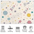 thumbnail image 4 of Living Room Area Rugs, Cartoon Painting Rocket Stars Printed Design Carpet, Light-Colored Washable Rectangle Rug, Soft Short Pile Carpet For Bedroom Dining Room Non-Slip Rug, 4 of 7