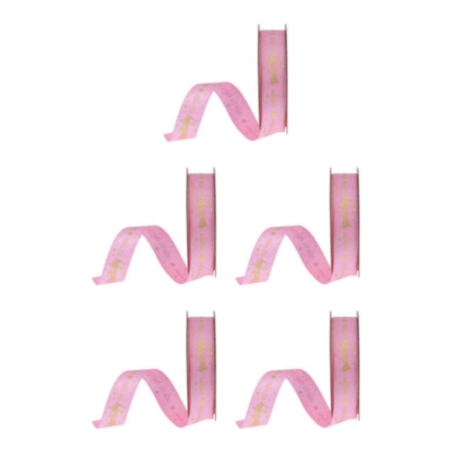 Guardoinrt Happy Birthday Ribbons DIY Gift Wrapping for Cake Flowers Box Pink 10Yard 1.5cm 5Set