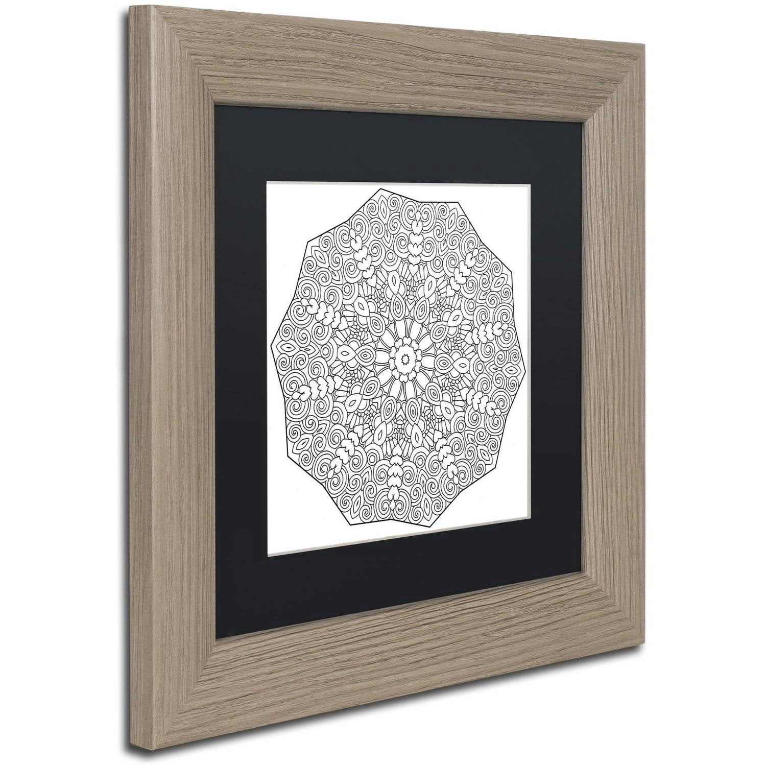 Trademark Fine Art "Rolly Mandala" Canvas Art by Kathy G. Ahrens, Black Matte, Birch Frame