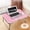 Pink, variant on Foldable Laptop and Bed Table with Storage, Portable Mini Lap Desk for Legs, Ideal for Study, Reading, Picnic, Breakfast,and More