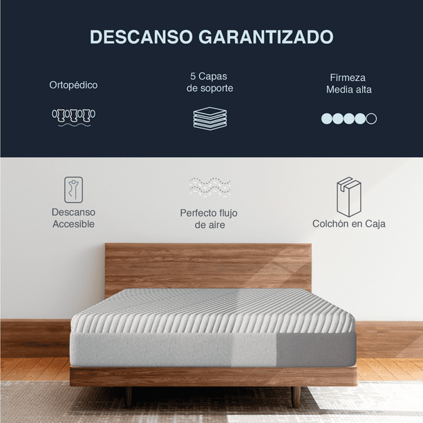 Colchón Individual Caja Memory Foam Premium 25 Cm Ergonomico SKY