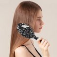 thumbnail image 2 of Black Halloween Letter Bat Pattern Hair Brush,Girls Detangling Hair Brush,Glide Through Tangles with Ease for Wet & Dry Hair,8.8"X2.8", 2 of 7