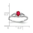 thumbnail image 3 of Solid 14k White Gold 5x3mm Oval Ruby Diamond Engagement Ring Size 8.5 (.02 cttw.), 3 of 4