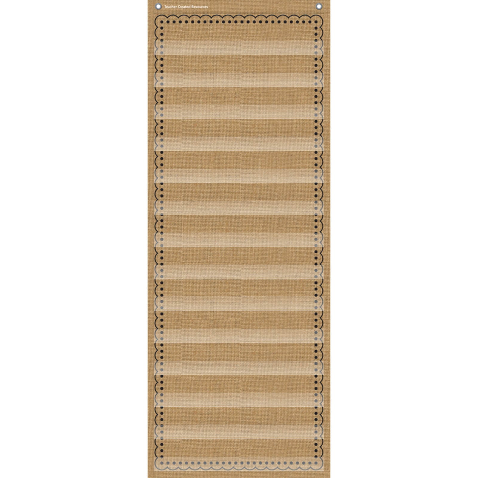 Teacher Created Resources 14-Pocket Pocket Chart Burlap Design 13 x 34