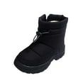 thumbnail image 4 of Girls Boys Winter Snow Boots Adjustable Drawstring Hook and Loop Straps Waterproof Outdoor Booties, 4 of 5