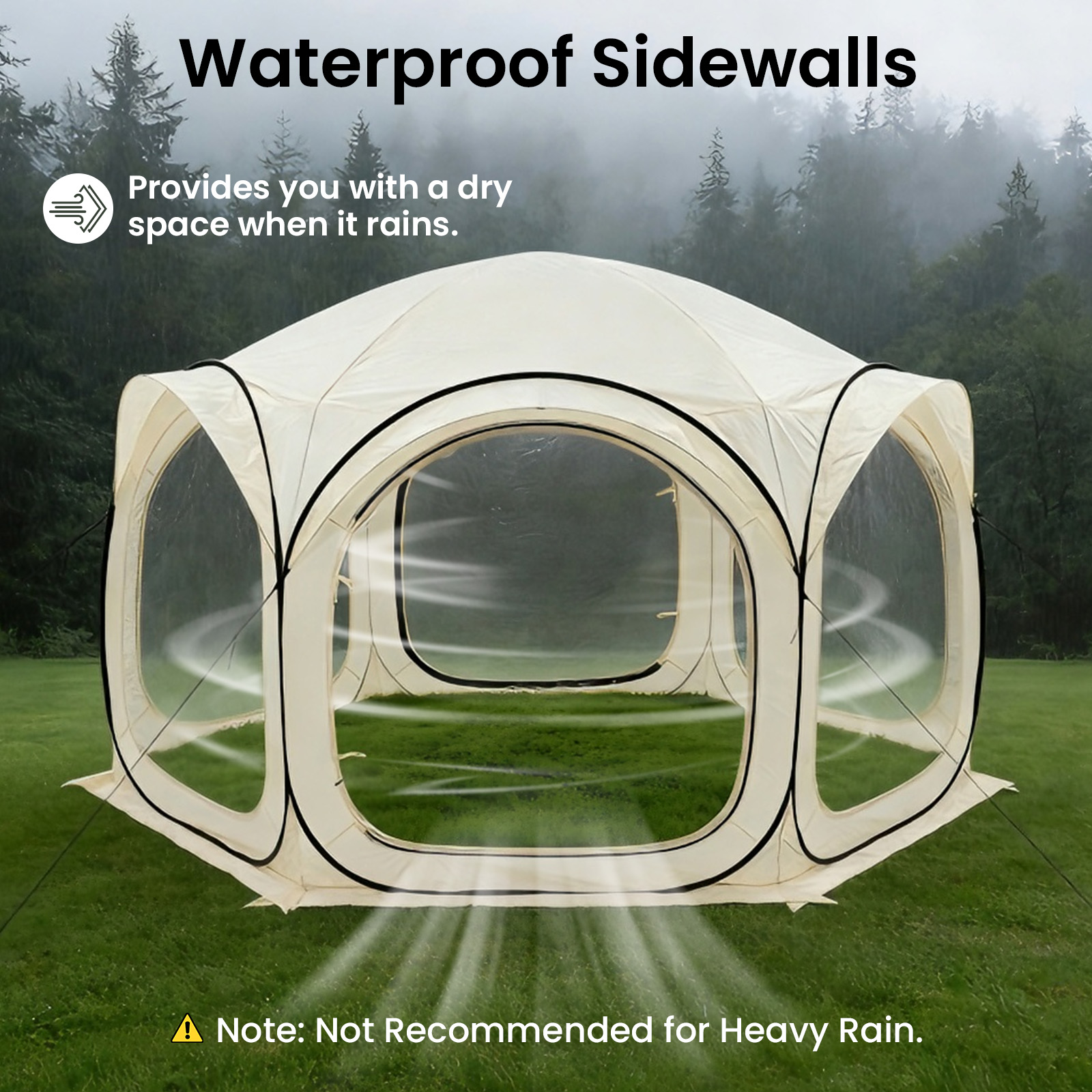 MOALCOFER Sports Tent Pop up,All-Weather Outdoor Screen House Pod Tent Shelter for Camping,Backyard,and Sporting Events(6-8 Persons)