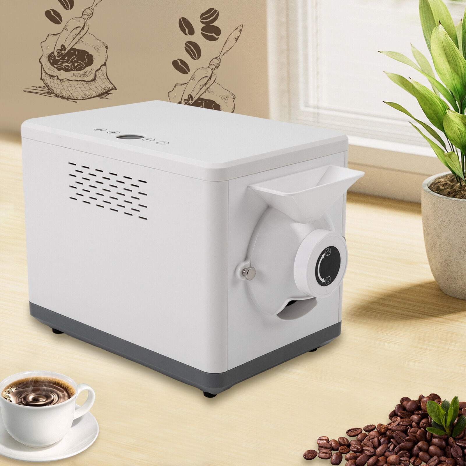Machine à Torréfier Le Café électrique - Rôtissoire à Tambour 1000W - 3 Modes - Pour Espresso - Capacité 500g