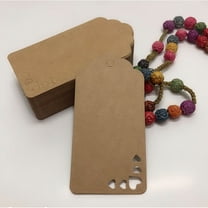LEORX 50Pcs Kraft Paper Hanging Love Heart Tags Brown Blank Gift Price Tags with Hole