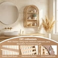 thumbnail image 6 of 20'' X 12'' 3 Tier Rattan Wall Shelf Boho Arch Hanging Shelves Arched Mounted Wicker Decorative Farmhouse Handcraft Floating Storage Display Rack For Bathroom Living Room Decor, 6 of 6