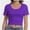 Purple, variant on Women's Scoop Neck Short Sleeve Crop Tops Slim Fit T-Shirts