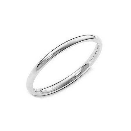 2MM Sterling Silver High Polish Plain Dome Tarnish Resistant Comfort Fit Wedding Band Ring Sz