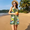 thumbnail image 3 of Balery Surfing Dinosaur Vestidos de verano para mujer con estampado: vestido holgado sin mangas, vestido playero informal y cómodo para días calurosos., 3 of 7