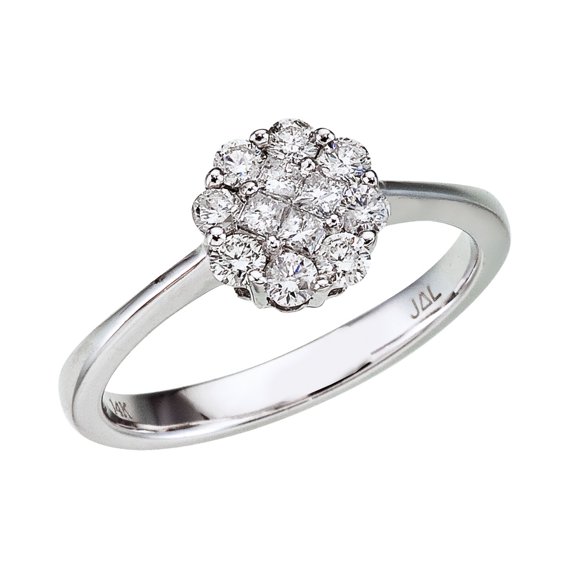 14K White Gold Diamond Clustaire Ring (.50 carat)