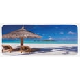 thumbnail image 1 of Landscape Kitchen Mat, Island Caribbean Honeymoon Themed Beach Seashore Ocean Print, Plush Decorative Kitchen Mat with Non Slip Backing, 47" X 19", Pale Brown Turquoise, by Ambesonne, 1 of 1