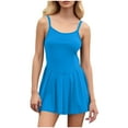 thumbnail image 7 of Mini Dress 2025 for womens One Piece Swimsuits A Line Swim Dress Adjustable Straps Tummy Control Bathing Suits Tennis Athletic Pleated Golf Workout Build in Shorts Casual Romper Short Sundress, 7 of 7