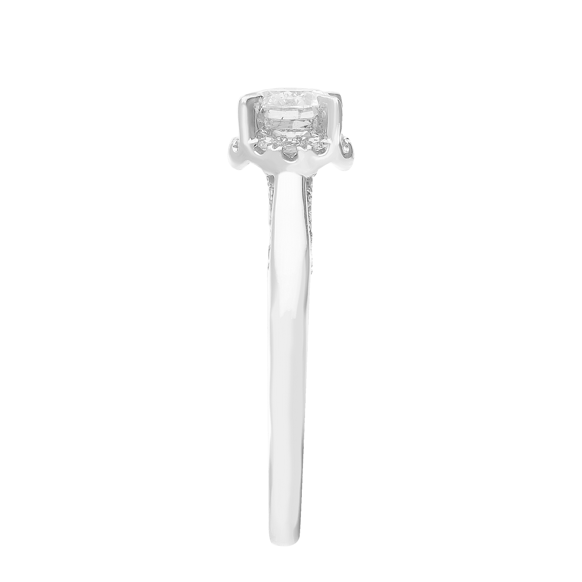 Brilliance Fine Jewelry Round 1 Carat Lab Grown Diamond Halo Bridal Ring in Sterling Silver