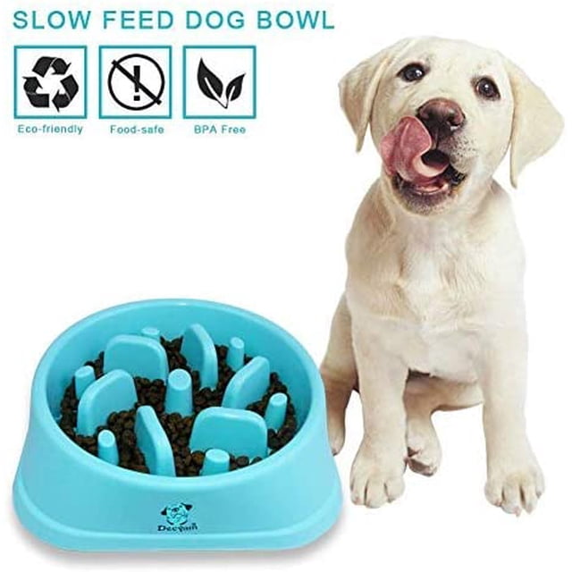 Tazón de comida para mascotas antideslizante con forma de laberinto: promueve una alimentación saludable y una digestión lenta Adepaton QH-353
