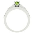 thumbnail image 4 of Clara Pucci 14K White Gold 0.86 Natural Peridot Engraveable Engagement Ring + Wedding Band Set, 4 of 7