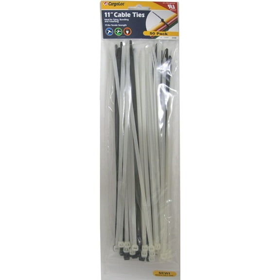 CargoLoc 32486 Nylon Cable Ties, 11-Inch, 75 lb Tnsl Strength - Pack of 50