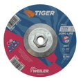 thumbnail image 1 of Weiler 804-57045 6 x .045 x .875 in. Tiger Type 27 Thin Cutting Wheel, A60T, Pack of 25, 1 of 5