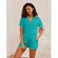thumbnail image 5 of Ekouaer Womens Pajama Sets Button Up Bride Pjs Set 2 Piece Soft Sleepwear Short Sleeve Lounge Sets with Shorts, 5 of 6