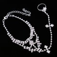 thumbnail image 3 of Cristal brillante Diamante de imitación Tobillera nupcial del del pie Playa Joyería de cadena de piezaza jinwen Tobilleras de novia de boda, 3 of 8