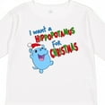 thumbnail image 4 of Inktastic I Want a Hippopotamus for Christmas Cute Stuffed Hippo Boys or Girls Long Sleeve Toddler T-Shirt, 4 of 5
