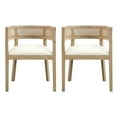 thumbnail image 2 of Noble House Dining Chair Set of 2,Rattan Round Backrest,Beige + Natural Ash, 2 of 8
