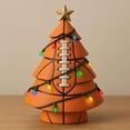 thumbnail image 5 of Vibrant Sports Ball Christmas Tree Decor, Mini Rugby Shaped Xmas Tree with Colorful String Lights Figurine Decoration, Cute Holiday Decor for Dad Sports Lovers Home Office Man Cave Party Tabletop, 5 of 6