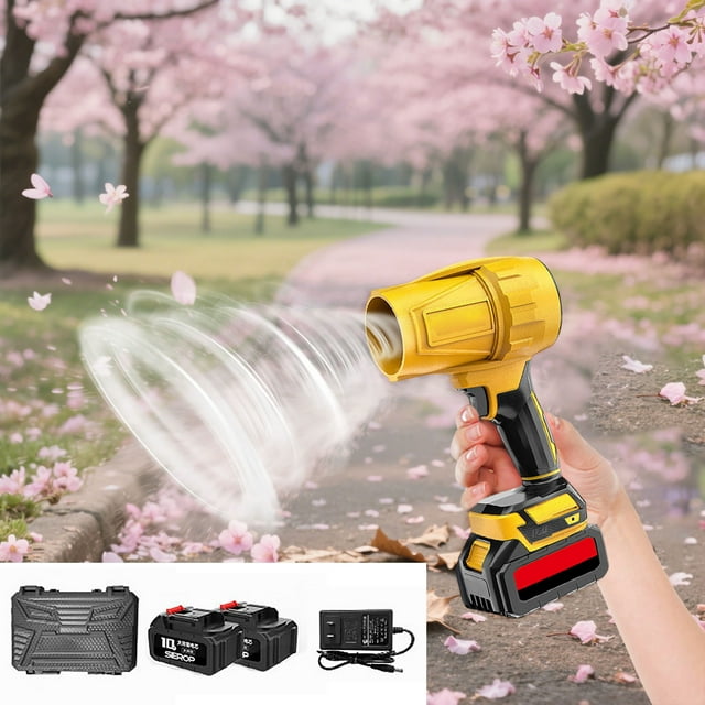 BKER Cordless Handheld Leaf Blower Equipped With A Rechargeable Battery Super Power Air Collector Can Blow Strong Winds In One Second And Immediately Leaves