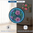 thumbnail image 5 of Dailycode Night Light Wall Clock Glow in The Dark 12 inch Battery Operated Silent Luminous Clocks, Pink Hibiscus Jungle, 5 of 8