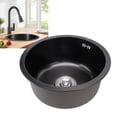 thumbnail image 1 of Undermount Small Kitchen Sink, Round Shape Nano Black Single Bowl Kitchen Sink Stainless Steel Large Capacity  for Kitchen, 1 of 7