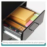 Space Solutions 18 Deep 4 Drawer Metal Mobile Organizer, 4 Box Drawers, Locking, Black