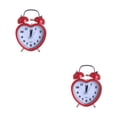 thumbnail image 3 of Bewildely Corazón Campana Despertador Silencioso Luz Nocturna Relojes Digitales Hogar Niñas Rojo 2Conjunto, 3 of 6