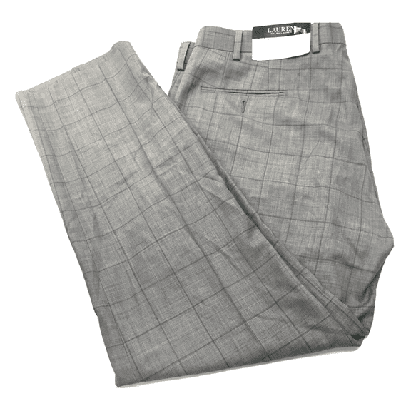 $190.00 Lauren Ralph Lauren Men's Wool Check Dress Pants, Tan, 38Wx30L